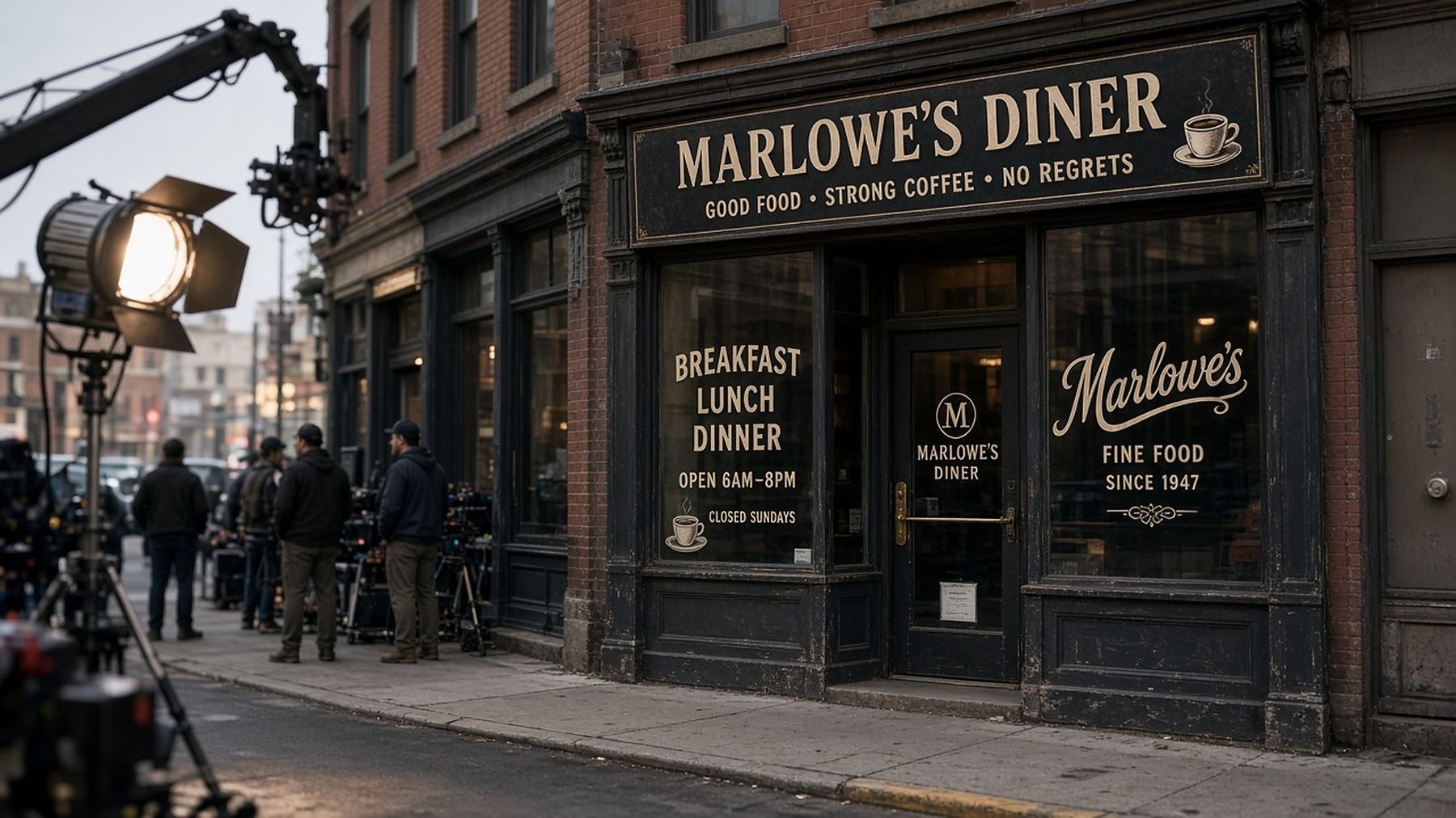 Film set storefront transformation
