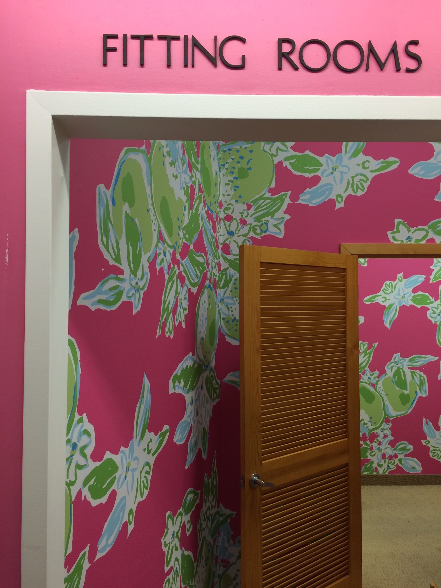 Fitting room wall mural
