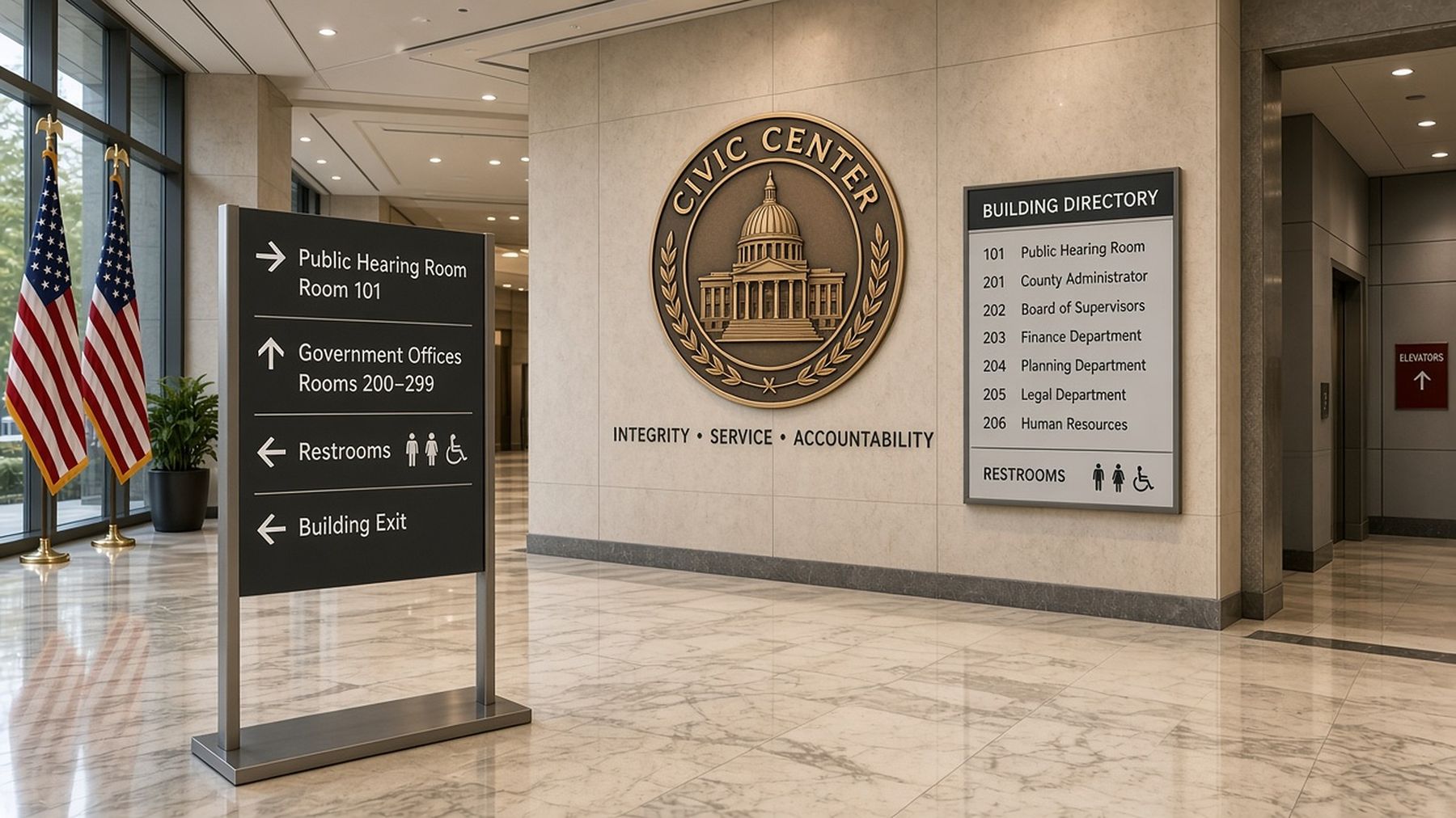 Government building wayfinding