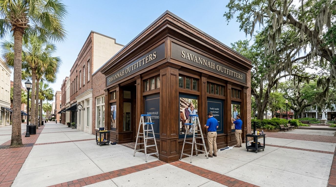 Graphic installation in Atlanta, Georgia: storefront and window graphics by NGI