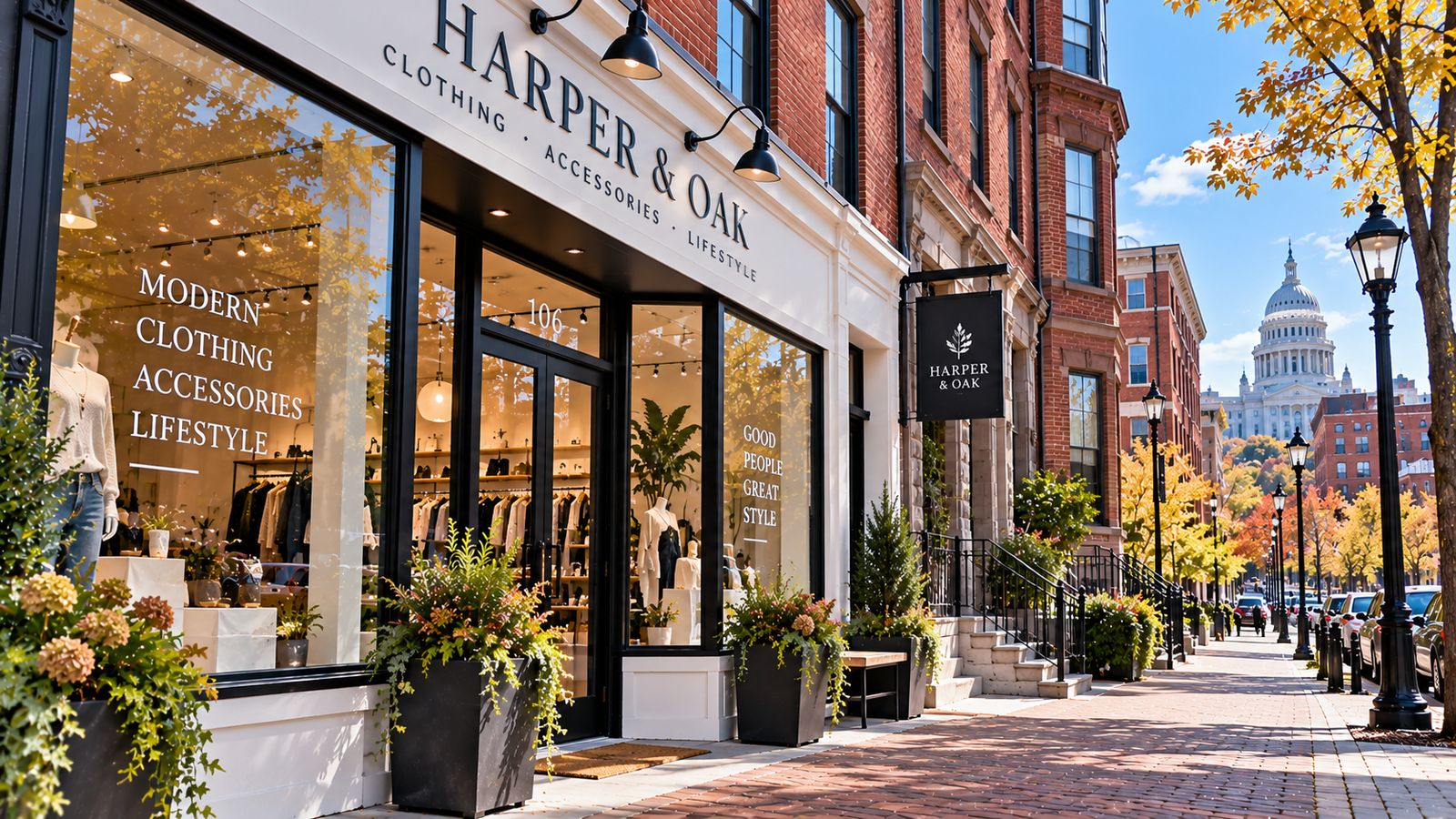 Graphic installation in Providence, Rhode Island: storefront and window graphics by NGI